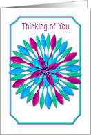 Thinking of You,Colorful Spinner-like Motif Design card