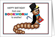 Birthday, Bookworm, Funny Worm Wearing Tux with Book card