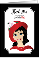 Thank You, Lady in Red, Lady Wearing Red Hat card