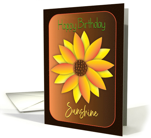 Birthday, Sunshine, Sunflower Isolated on Brown Gradient... (1636446)