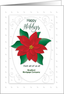 Christmas, From All of Us, Personalize, Business, Poinsettia, card