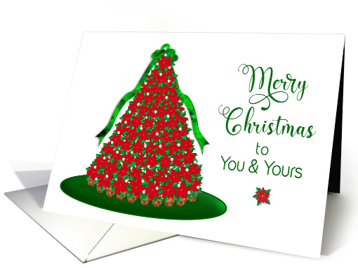 Christmas, To You & Yours, Red Poinsettia Christmas Tree, card
