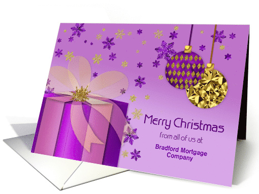 Christmas, Business, Purple Decorations, Name Insert card (1638282)