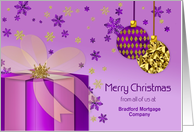Christmas, Business, Purple Decorations, Name Insert card