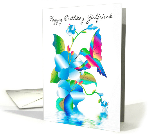 Birthday Girlfriend Hummingbird Flowers Kaleidoscope Collection card