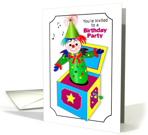 Birthday Party Invitation Children Jack in the Box in... (1679194)