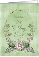 Renewing Wedding Vows Invitation Water Colors Green Mauve Name Insert card