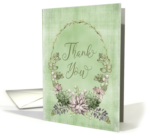 Thank You Watercolors Floral Design in Green and Mauve card (1680182)