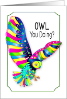 Thinking of You Large Owl Flight Kaleidoscope Collection Vivid Colors card