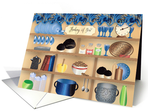 Thinking of You Grandma's Old Fashion Pantry with Dishes and More card