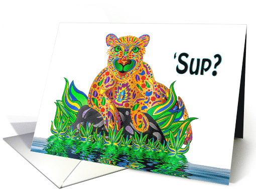 Thinking of you Lion Cub by Water Kaleidoscope Collection card