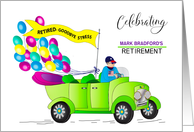 Retirement Party Invitation Retro Car Banner Balloons Name Insert card