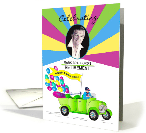 Retirement Celebration Invitation Retro Car His Photo &... (1684578)
