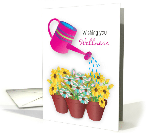 Get Well Watering Can and Pots of Daisy Like Flowers card (1684824)