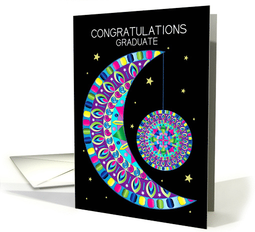Congratulations Graduate Abstract Kaleidoscope Type Moon card