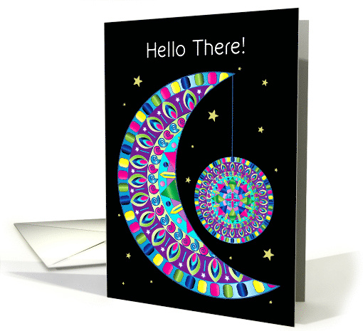 Hello Abstract Kaleidoscope Type Moon card (1685834)