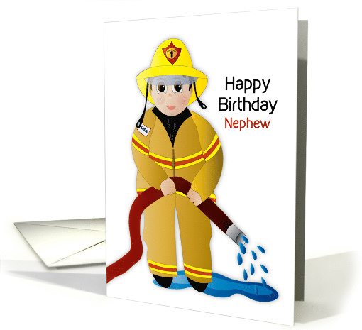 Birthday Nephew Firefighter Holding Hose While Still... (1686418)