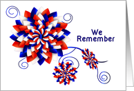 We Remember Military American Abstract Floral with 3D like design card