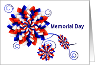 Memorial Day Military American Abstract Floral with 3D like design card