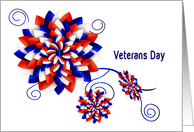 Veterans Day Military American Abstract Floral with 3D like design card