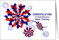 Congratulations Basic Training Military Abstract Floral 3D like design card