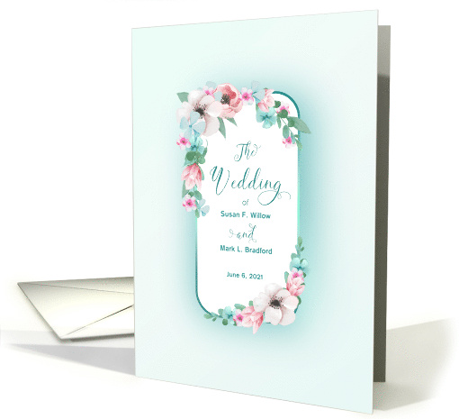 Wedding Invitation Soft Floral Border Names Insert card (1687040)