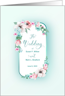Wedding Invitation Soft Floral Border Names Insert card