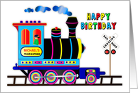 Birthday Kids Colorful and Fun Train Insert Name on Front card