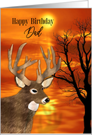 Birthday Dad Large Buck by Water at Sunset card