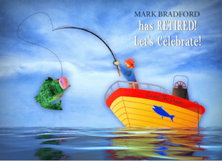 Retirement Party Invitation Fisherman Catching a Big Fish Name Insert