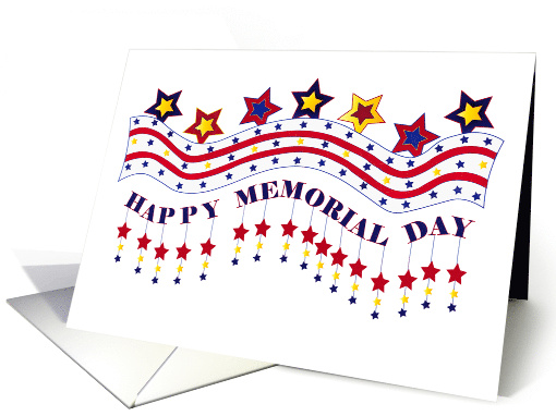 Memorial Day American Holiday Dangling Stars USA Banner card (1692890)