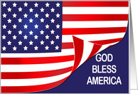 Patriotic Encouragement USA Flag God Bless America United We Stand card