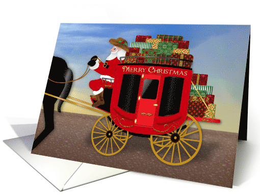 Christmas Cowboy Santa Delivering Gifts with State Coach... (1703000)