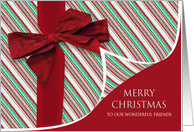 Christmas Friends Gift with Large Bow Flap Opening on Front card