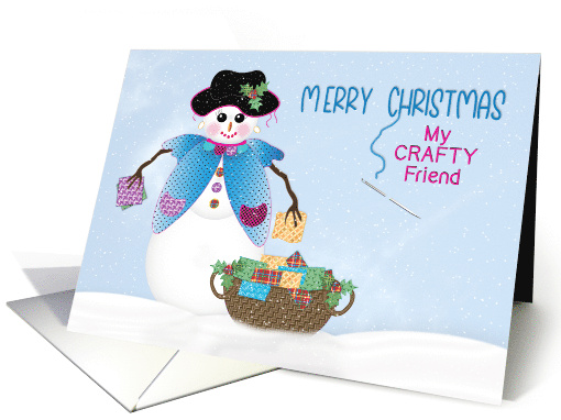 Christmas Snow Lady Friend with Basket of Quilting Square... (1706128)