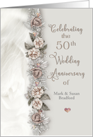 50th Wedding Anniversary Invitation Soft Dreamy Roses Name Insert card