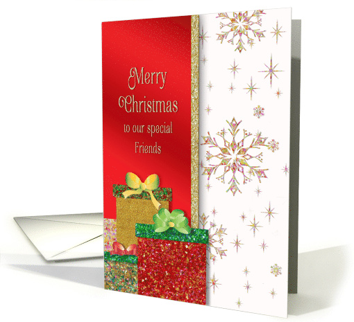 Christmas Friends Snowflakes and Presents on Split Card... (1706586)
