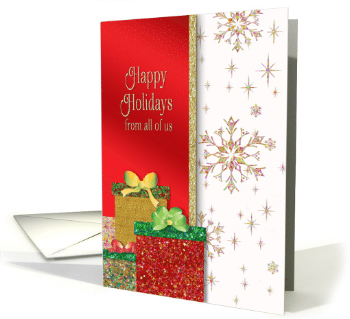 Christmas Business Happy Holidays From All of Us Snowflakes Gifts card