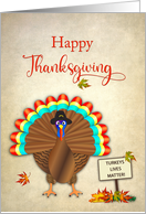 Thanksgiving Large Turkey Wearing Pilgrim Hat Wingspread Humor card