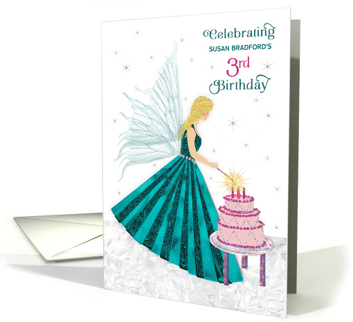 Birthday Party Invitation 3rd Girl Fairy Lighting Candles... (1714828)