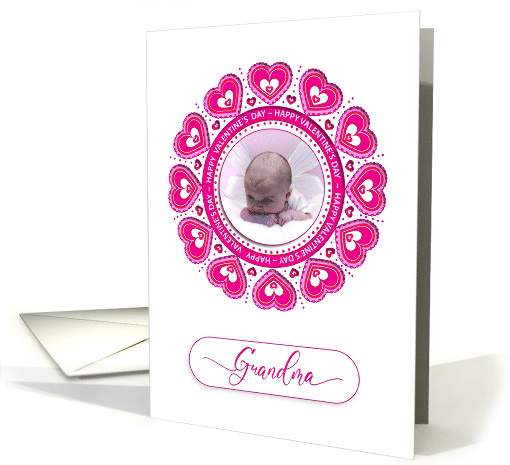 Valentines Day For Grandma Decorative Hearts Photo Insert card