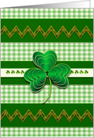 St. Patricks Day 3-D Effect Shamrocks and Chevon Design card