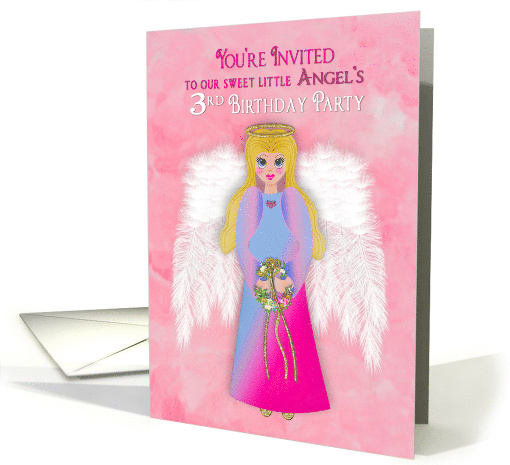 Birthday Party Invitation 3rd For Girl Sweet Angel... (1723670)