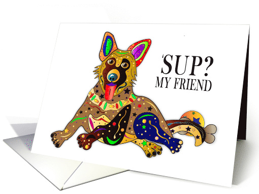 Sup Thinking of You German Shepherd Dog Kaleidoscope Collection card