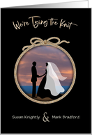 Wedding Invitation Tying the Knot Silhouette Bride Groom Names Insert card