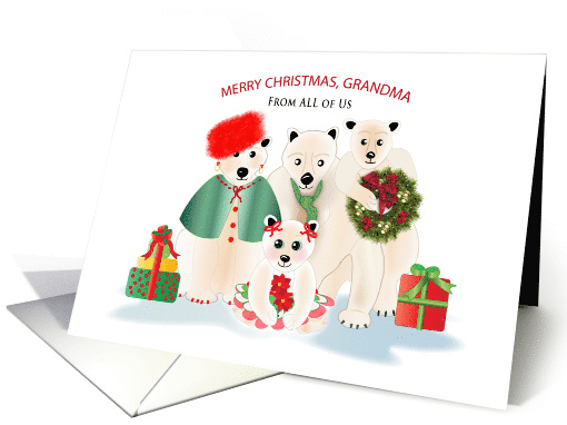 Christmas Grandma Polar Bear Family From All of Us card (1730232)