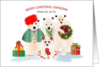 Christmas Grandma Polar Bear Family From All of Us card