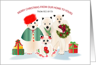 Christmas Our Home to Yours Polar Bear Family From All of Us card