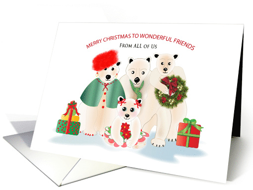 Christmas Friends Polar Bear Family From All of Us card (1730276)