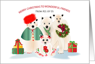Christmas Friends Polar Bear Family From All of Us card